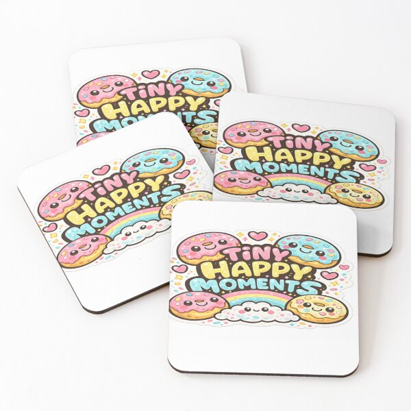 Item preview, Tiny Happy Moments Cute Happy Donuts Kawaii Pastel Food Art designed and sold by AONLINE  .