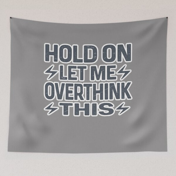 Item preview, Hold On Let Me Overthink This Funny Retro Typography Design designed and sold by AONLINE  .