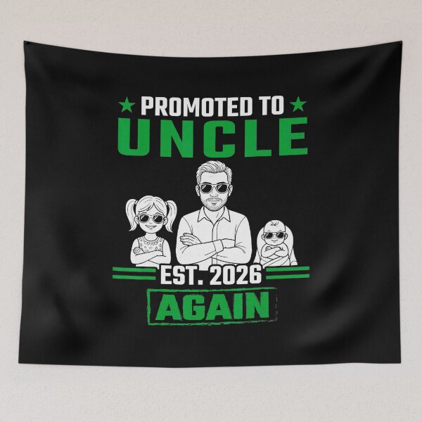 Item preview, Promoted to Uncle Again Est 2026 Funny New Baby Announcement designed and sold by zamiokaline.