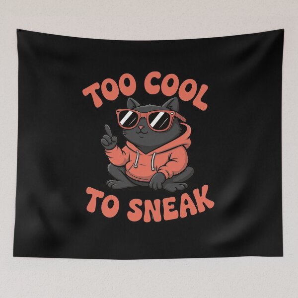 Item preview, Cool Black Cat Wearing Hoodie - Too Cool To Sneak Funny Quote designed and sold by anamul43.