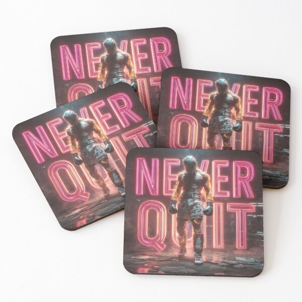 Item preview, Never Quit | Neon Boxing Fighter | Motivational Gym Fire Art | Boxing Motivation designed and sold by AiNaturalsOnly.