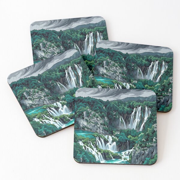 Item preview, Plitvice Lakes Stormy Overcast Cliffs - Croatia designed and sold by SpiriTravels.