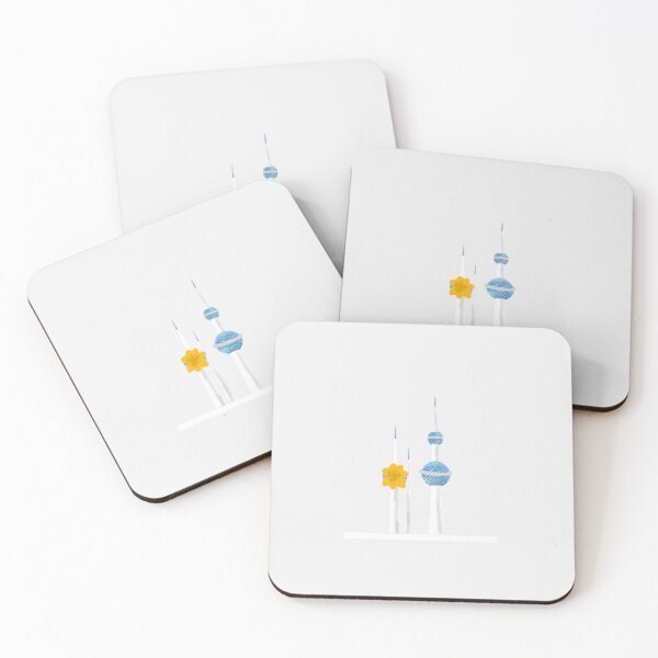 Item preview, Kuwait Towers and Arfaj Flower Illustration designed and sold by TooLocal.