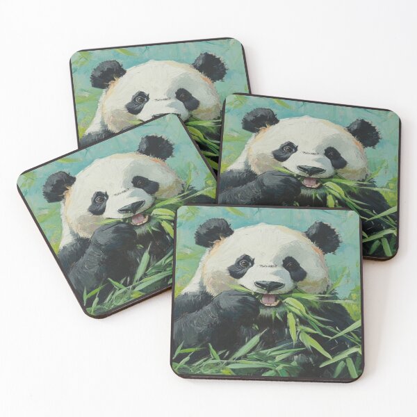 Item preview, Happy Panda Eating Bamboo Artwork  designed and sold by NivyasArtistry.
