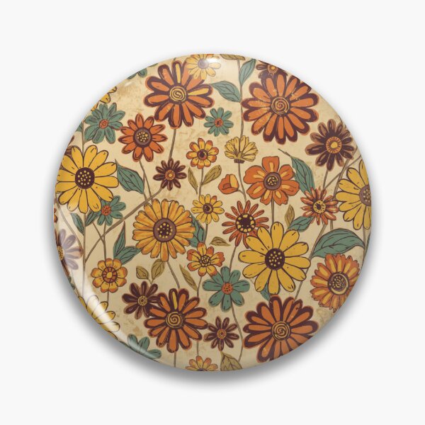 Item preview, Retro orange flowers designed and sold by uunaa.
