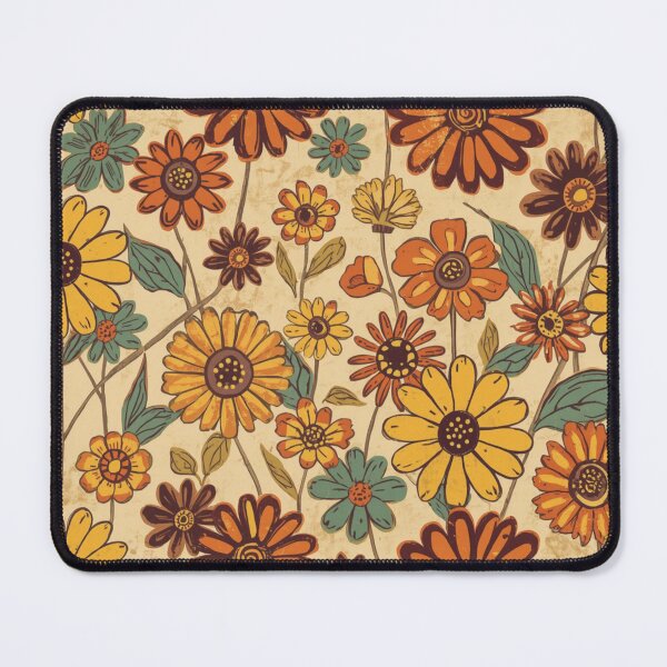 Item preview, Retro orange flowers designed and sold by uunaa.