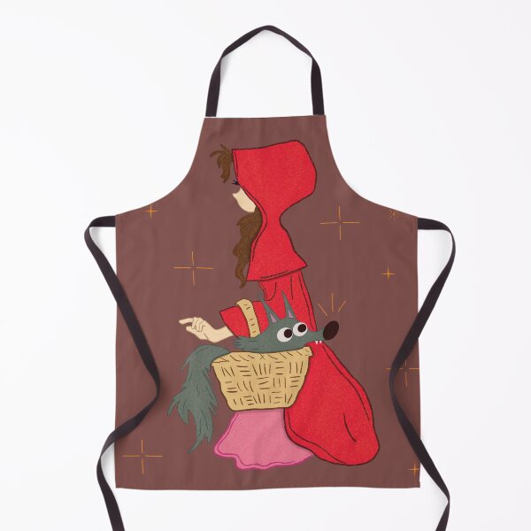 Item preview, Little Red — Fairy Tale Folk Art Illustration Red Riding Hood Wolf in Basket designed and sold by Whimsy Moth .