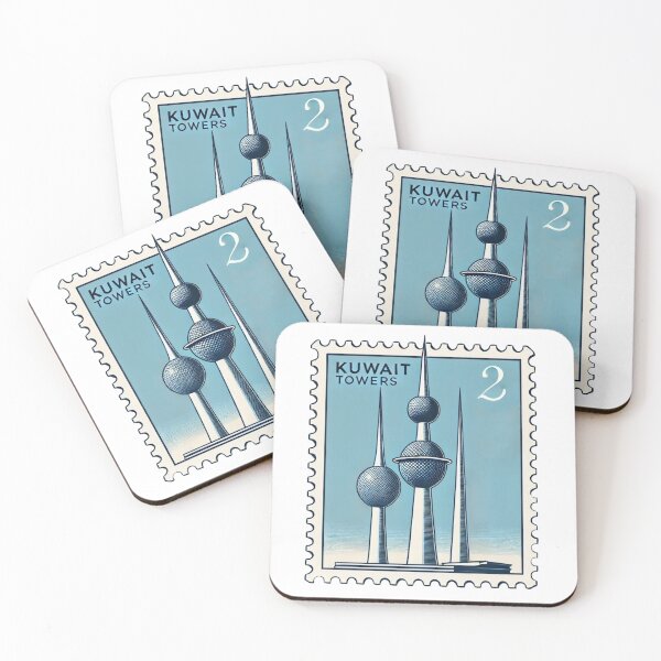 Item preview, Vintage Kuwait Towers Postage Stamp Art designed and sold by TooLocal.
