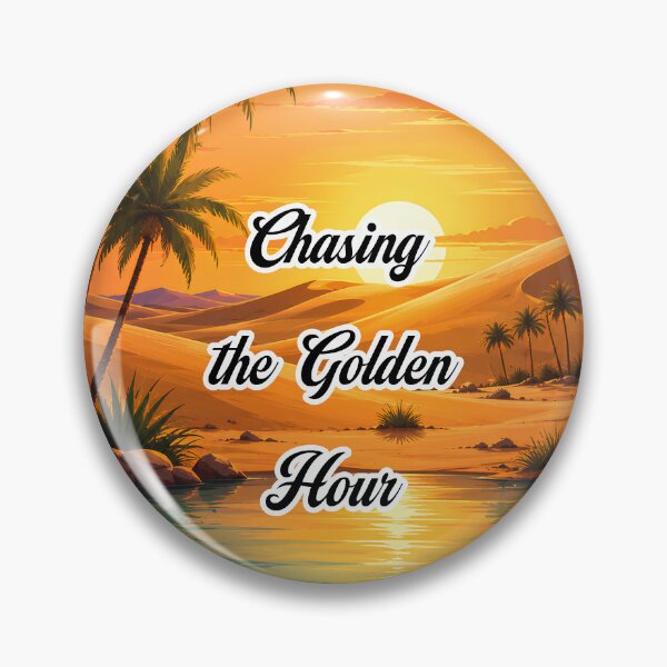 Item preview, Chasing the Golden Hour Sunset Desert Badge Design designed and sold by PixelParinda.
