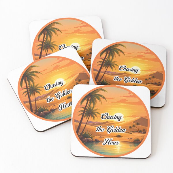 Item preview, Chasing the Golden Hour Sunset Desert Badge Design designed and sold by PixelParinda.