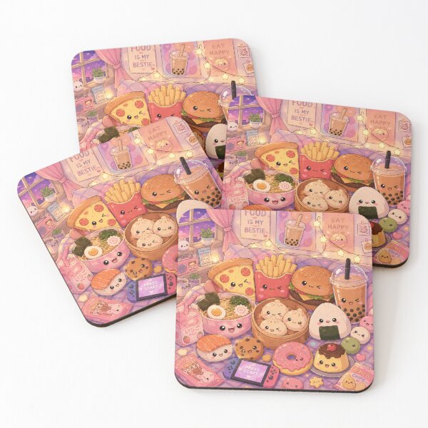 Item preview, Kawaii food pattern Cute Seamless Wallpaper designed and sold by Aramdesing.