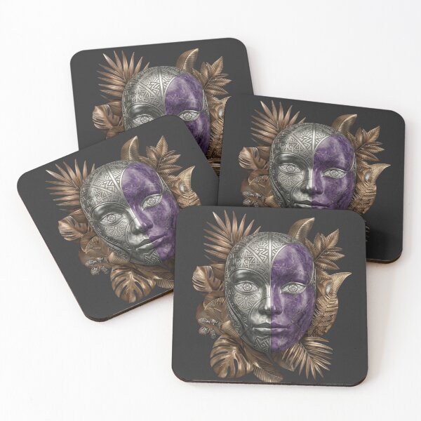 Item preview, Luxury Amethyst Mask Wall Art – Mythic Purple Fantasy Face Design designed and sold by MonaRose_Art.