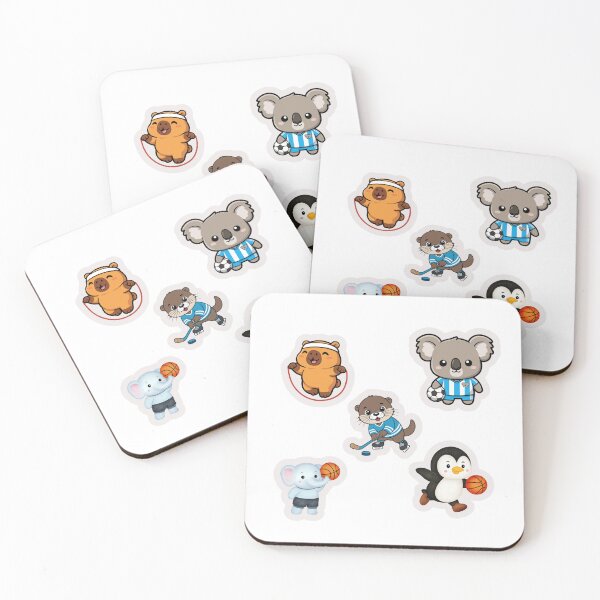 Item preview, CUTE ANIMALS PLAYING SPORTS STICKER PACK designed and sold by KAWAII STUDIO NB.