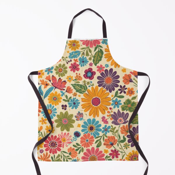 Item preview, Retro vibrant flowers designed and sold by uunaa.