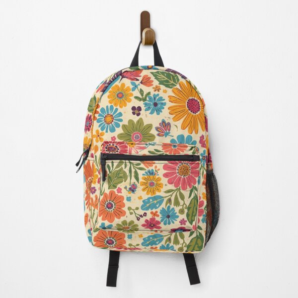 Item preview, Retro vibrant flowers designed and sold by uunaa.