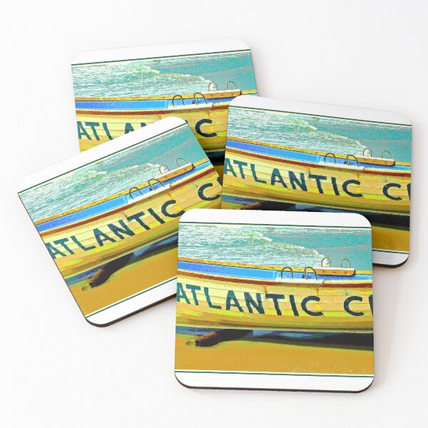 Item preview, Atlantic City, New Jersey, Lifeboat on the Beach by the Atlantic Ocean, 1993, Surf and Sand, Digital Illustration designed and sold by AMacGPhilly.