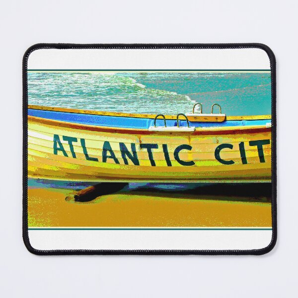 Item preview, Atlantic City, New Jersey, Lifeboat on the Beach by the Atlantic Ocean, 1993, Surf and Sand, Digital Illustration designed and sold by AMacGPhilly.
