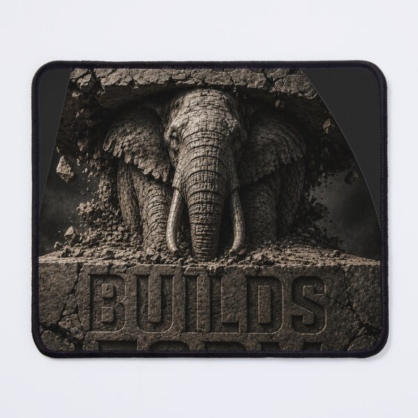 Item preview, Founder Resilience Pressure Builds Form Elephant Tectonic Noir Art Print designed and sold by SavannaStrikes.