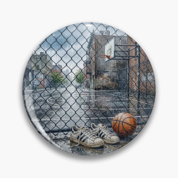 Item preview, Vintage Basketball Sneakers And Basketball In Rain designed and sold by Home Decor Art.