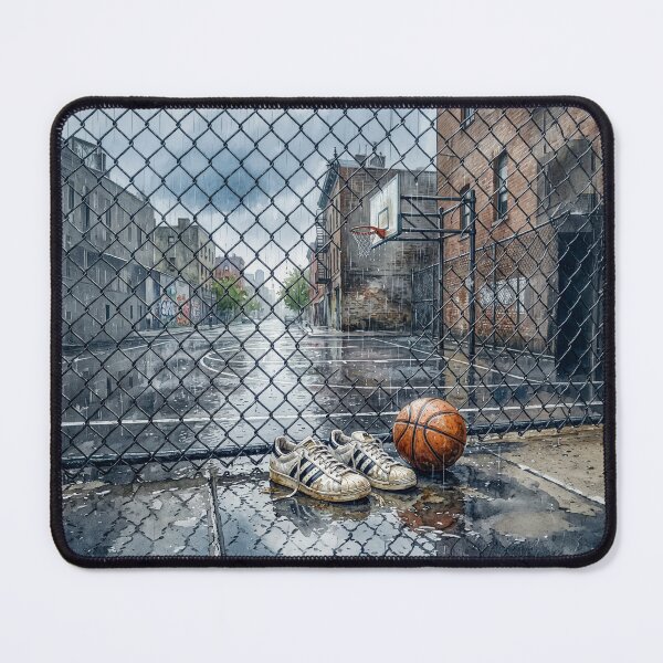 Item preview, Vintage Basketball Sneakers And Basketball In Rain designed and sold by Home Decor Art.