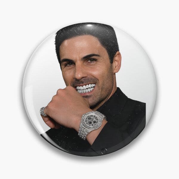 Item preview, Mikel Arteta Iced Out Grin png designed and sold by Vysionia Media Market.