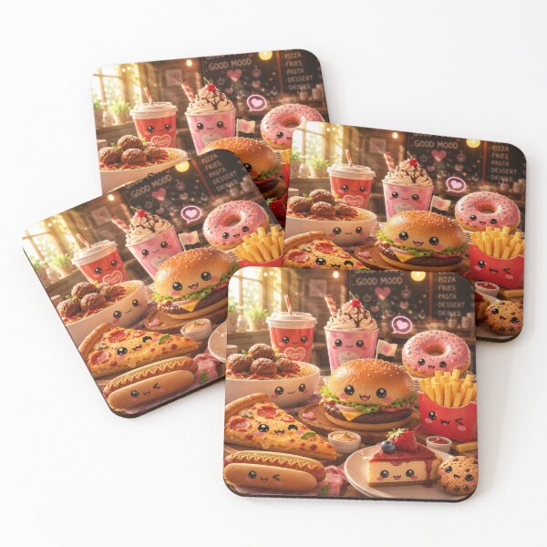 Item preview, Kawaii food pattern Cute Seamless Wallpaper designed and sold by Aramdesing.