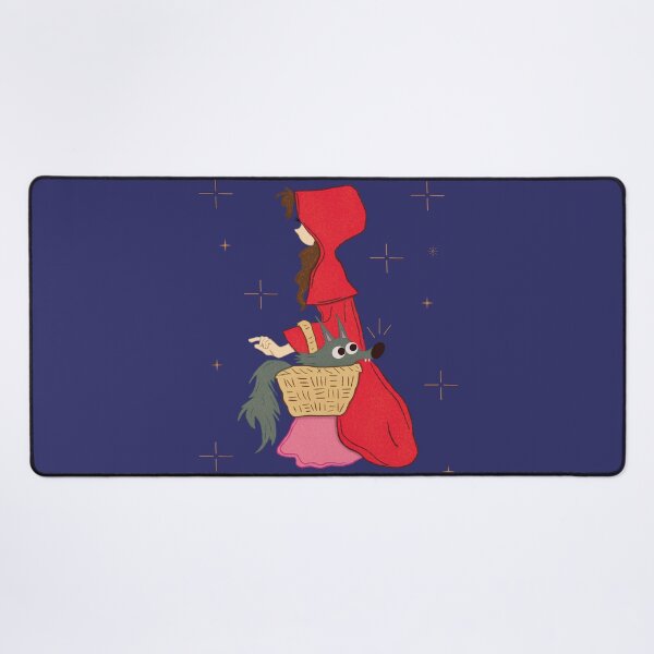 Item preview, Little Red — Fairy Tale Folk Art Illustration Red Riding Hood Wolf in Basket designed and sold by Whimsy Moth .