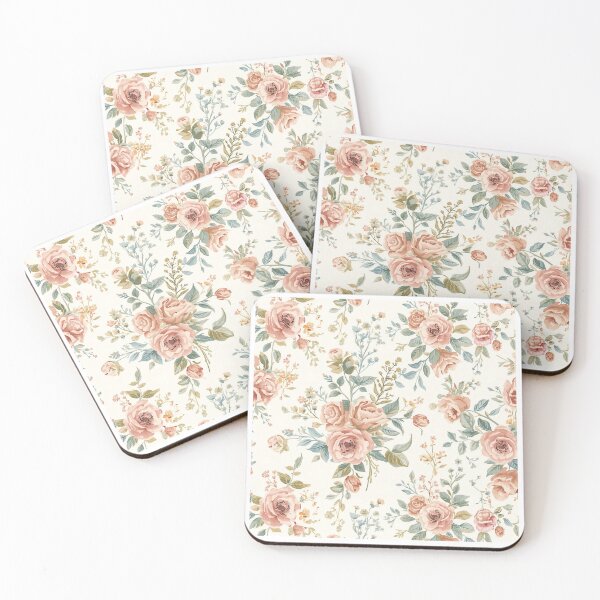 Item preview, Vintage pink rose pattern designed and sold by uunaa.