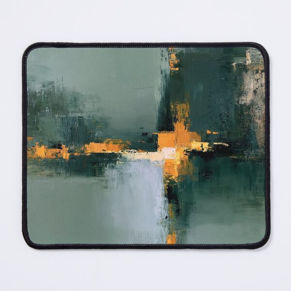 Item preview, Sage Teal & Golden Reflection No.10 | Textured Abstract designed and sold by SlowRegardArt.