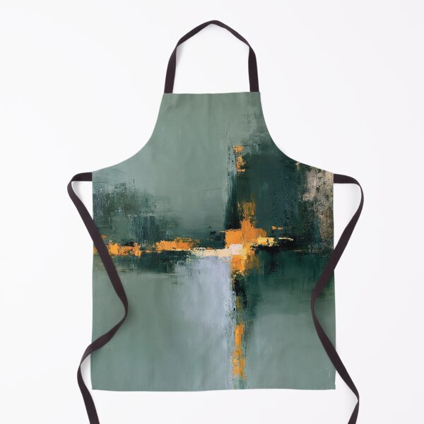 Item preview, Sage Teal & Golden Reflection No.10 | Textured Abstract designed and sold by SlowRegardArt.