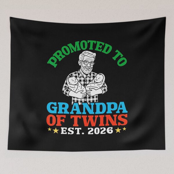 Item preview, Promoted To Grandpa Of Twins Est 2026 Funny Family Announcement designed and sold by zamiokaline.