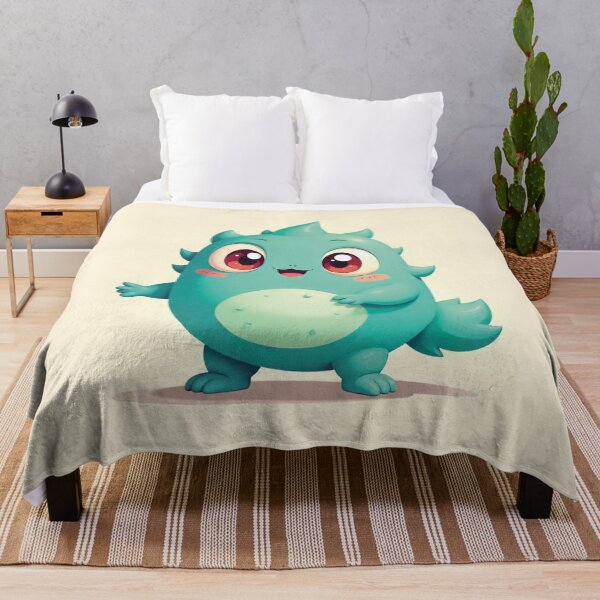 Item preview, Green Kawaii Space Monster with Horns – Cute Alien Creature Design designed and sold by MerlinWear.