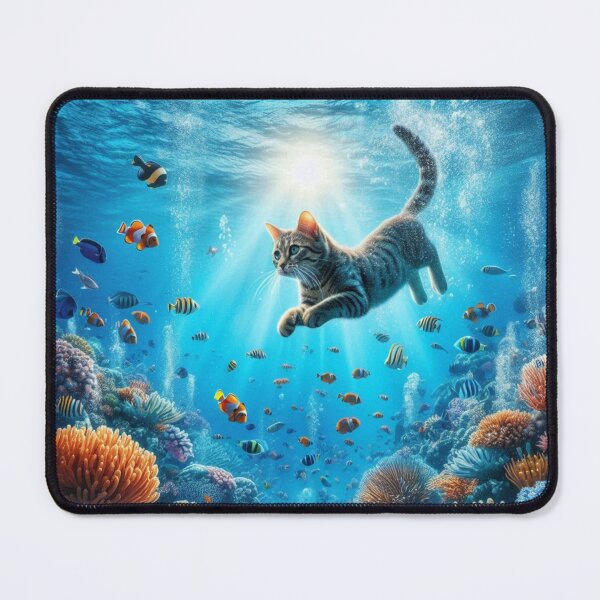 Item preview, Underwater Cat – Surreal Ocean Fantasy designed and sold by Dogandesighn.