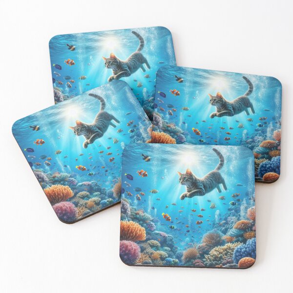 Item preview, Underwater Cat – Surreal Ocean Fantasy designed and sold by Dogandesighn.