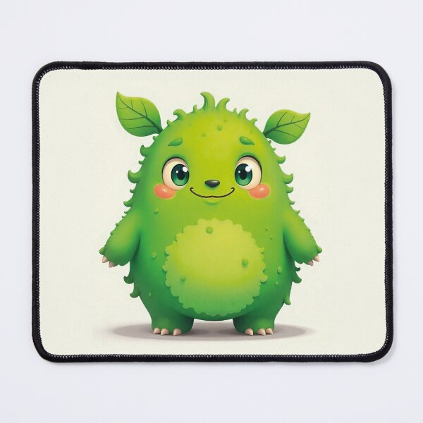 Item preview, Green Kawaii Space Monster with Leaves – Cute Nature Alien Design designed and sold by MerlinWear.
