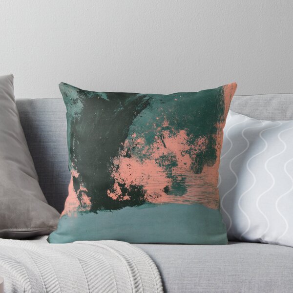 Item preview, Coral & Deep Teal Abstract No.11 | Textured Art designed and sold by SlowRegardArt.