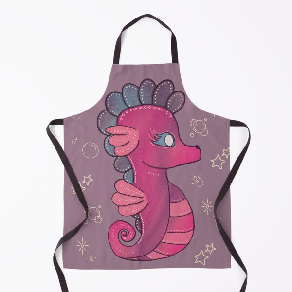 Artikelvorschau, Punky Seahorse – Verspielte Seepferdchen-Illustration in leuchtendem Pink im Stil der Volkskunst entworfen und verkauft von Whimsy Moth .