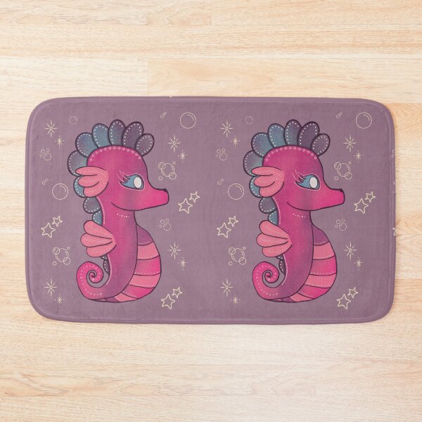 Item preview, Punky Seahorse — Hot Pink Whimsical Seahorse Folk Art Illustration designed and sold by Whimsy Moth .