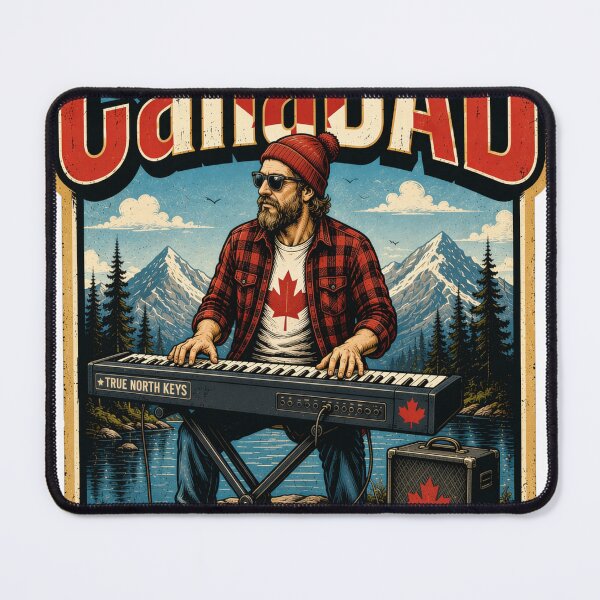 Item preview, Rocking CanaDAD Dad Life Rock On Retro Keyboard Badge designed and sold by CanaDAD.Store.