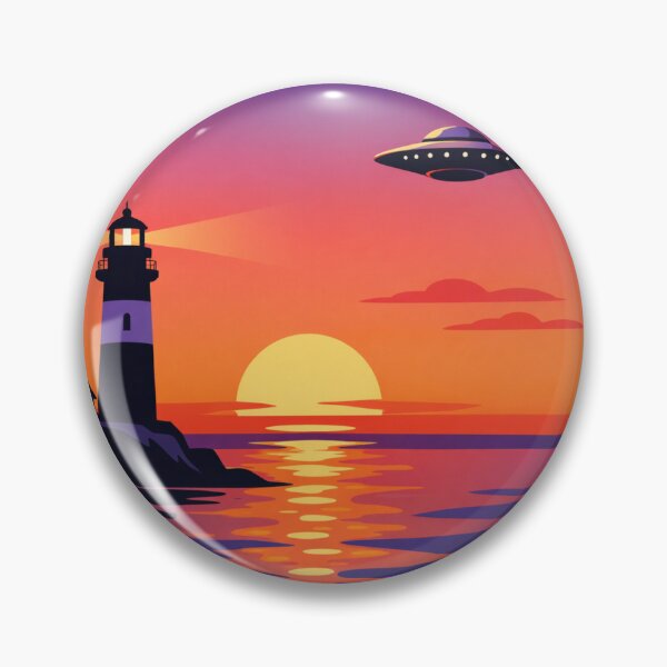 Item preview, Lighthouse Encounter – Sci-Fi Sunset Design designed and sold by Dogandesighn.