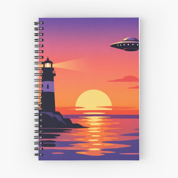 Item preview, Lighthouse Encounter – Sci-Fi Sunset Design designed and sold by Dogandesighn.