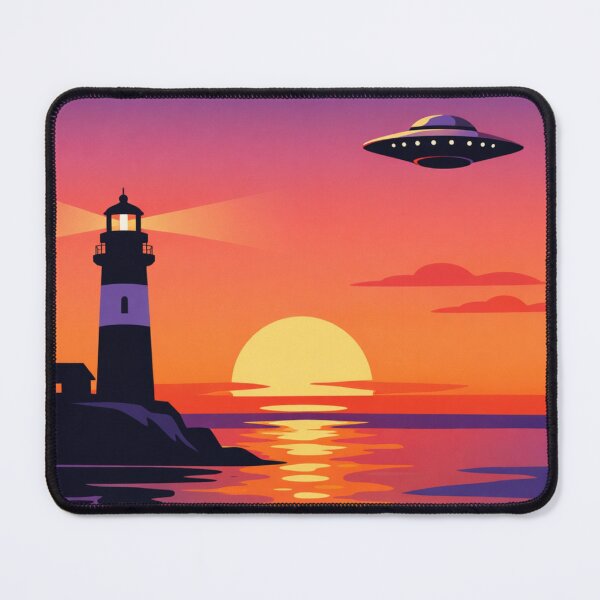 Item preview, Lighthouse Encounter – Sci-Fi Sunset Design designed and sold by Dogandesighn.
