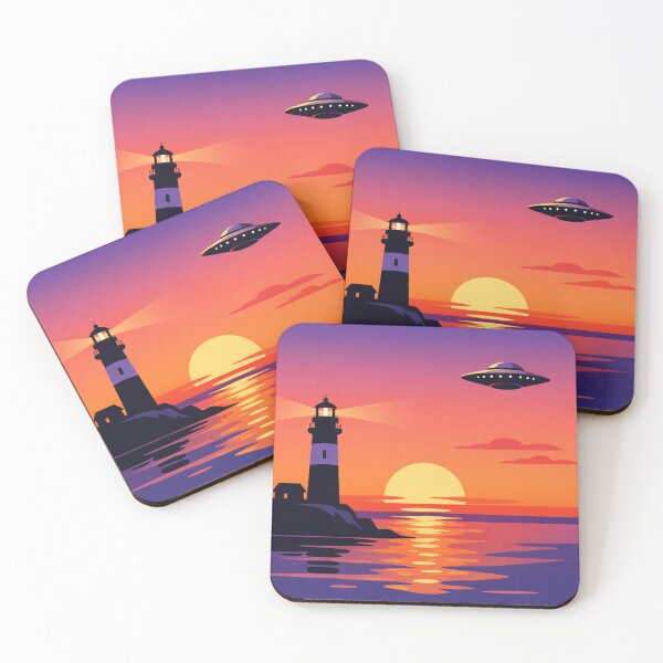 Item preview, Lighthouse Encounter – Sci-Fi Sunset Design designed and sold by Dogandesighn.