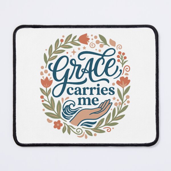 Item preview, Grace Carries Me Floral Faith Quote Design designed and sold by camisagrafica.