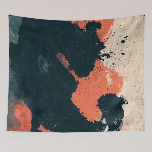 Item preview, Teal & Coral Divide No.12 | Textured Abstract designed and sold by SlowRegardArt.