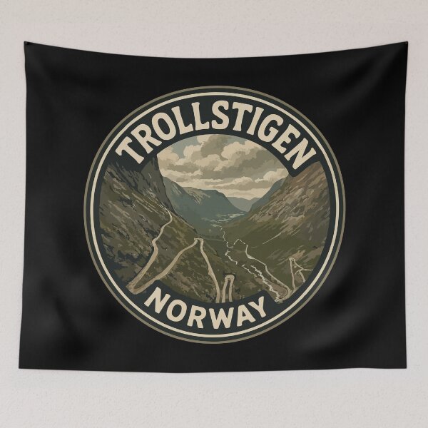 Item preview, Trollstigen Norway Landscape Vintage Travel designed and sold by TomFrontierArt.