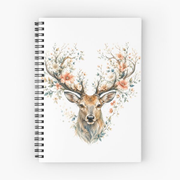 Item preview, Deer Floral Antlers Watercolor Art, Whimsical Forest Spirit Botanical Stag Print designed and sold by Panom Suavichien.