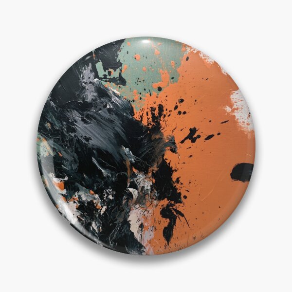 Item preview, Dynamic Black Swirl & Ember No.13 | Textured Abstract designed and sold by SlowRegardArt.