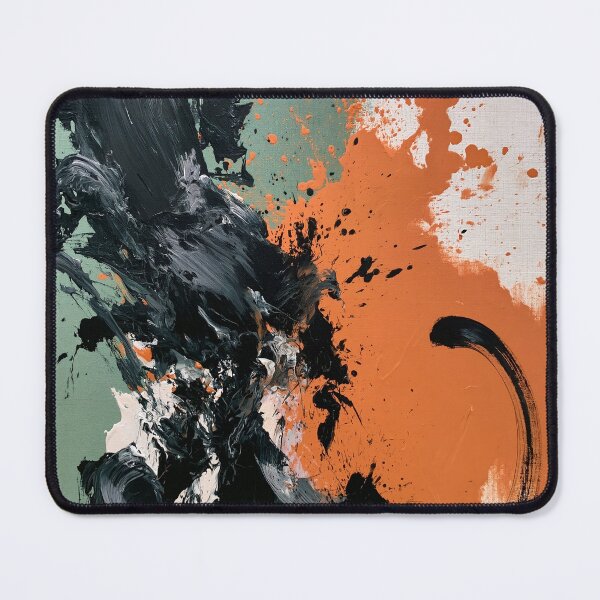 Item preview, Dynamic Black Swirl & Ember No.13 | Textured Abstract designed and sold by SlowRegardArt.