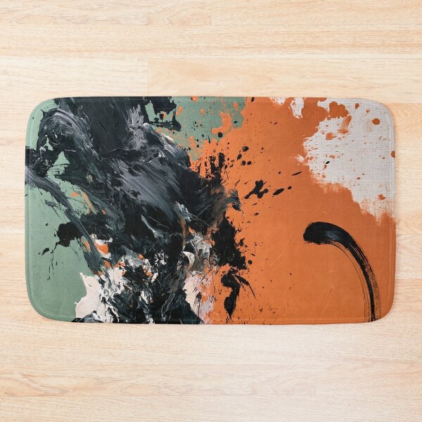 Item preview, Dynamic Black Swirl & Ember No.13 | Textured Abstract designed and sold by SlowRegardArt.